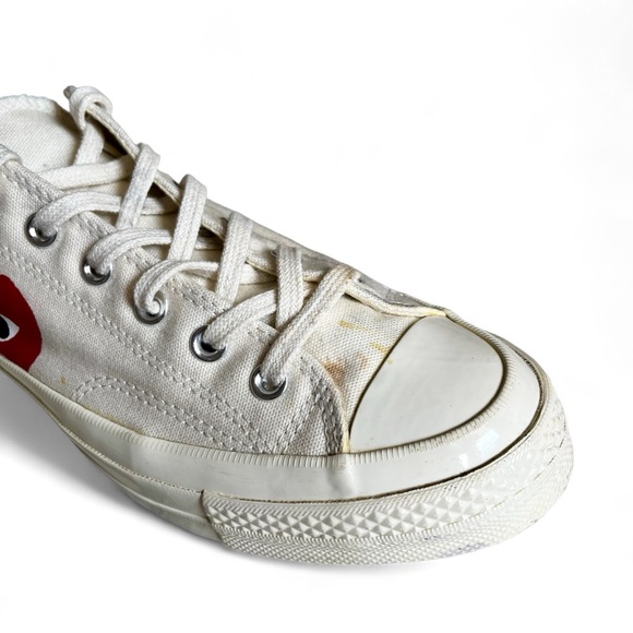Comme des Garcon CDG Converse Chuck Taylor All-Star Low White Mens 8, Womens 10 - Picture 11 of 12
